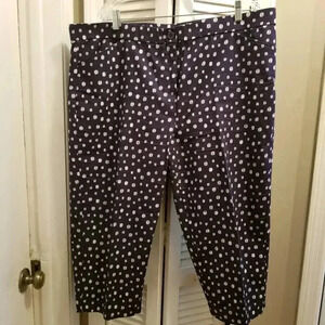 Coral Bay Navy Blue with White Dots Cotton Blend Capri's Plus Sz18W